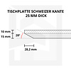 Tischplatte Wildeiche - Schweizer Kante - 2,5 cm dick (1-Schicht) - XXL Lamellen (14-20 cm breit) - Asteiche (rustikal) - verleimt & künstlich getrocknet (HF 8-12%) - verschiedene Größen