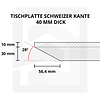 Tischplatte Wildeiche - Schweizer Kante - 4 cm dick (1-Schicht) - XXL Lamellen (14-20 cm breit) - Asteiche (rustikal) - verleimt & künstlich getrocknet (HF 8-12%) - verschiedene Größen