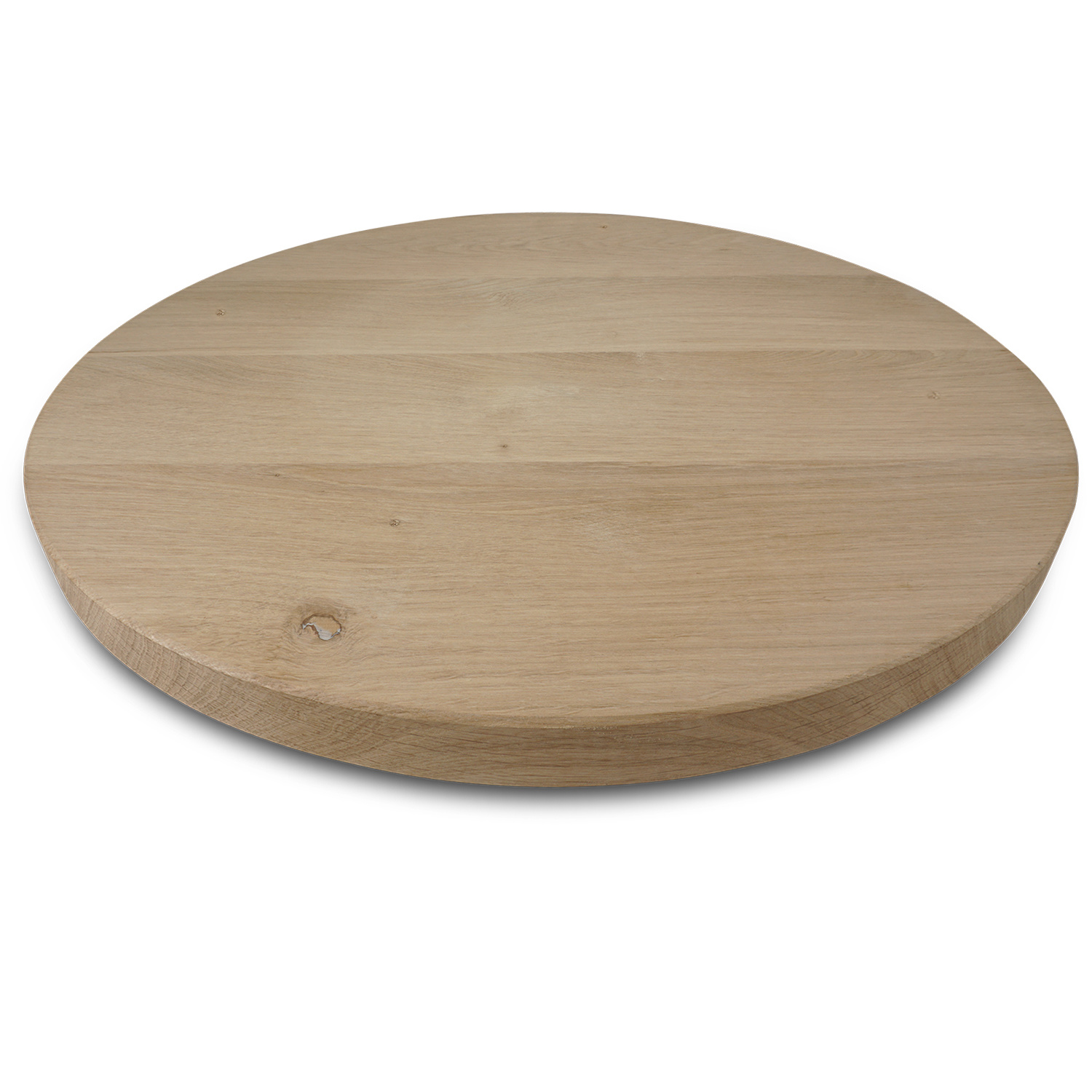  Tischplatte Eiche rund nach Maß - 4 cm dick - Eichenholz rustikal - Durchmesser: 30 - 180 cm - Eiche Tischplatte rund massiv - verleimt & künstlich getrocknet (HF 8-12%)