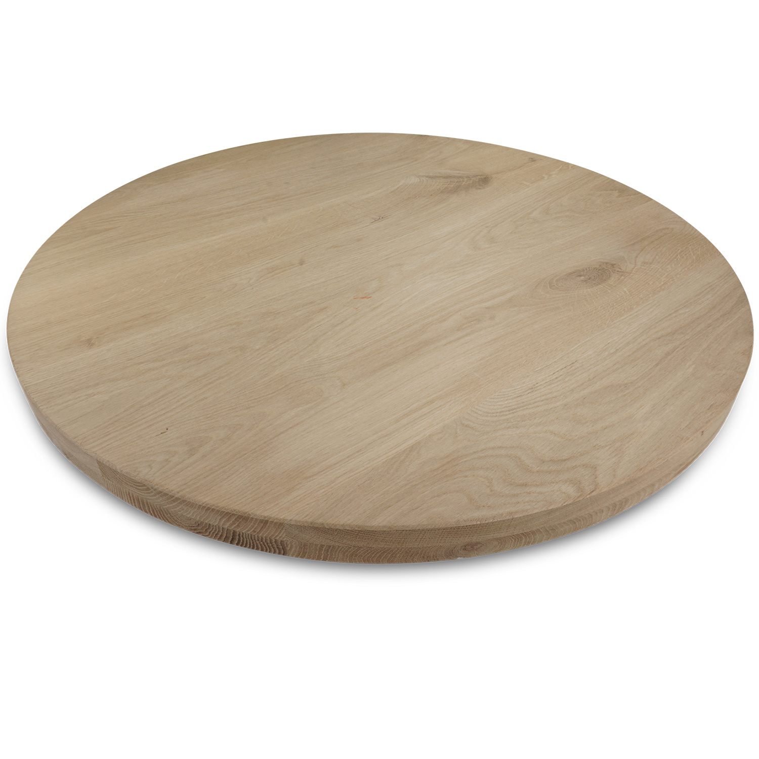  Tischplatte Eiche rund nach Maß - 5 cm dick (2-lagig) - Eichenholz A-Qualität - Durchmesser: 30 - 180 cm - Eiche Tischplatte rund massiv - verleimt & künstlich getrocknet (HF 8-12%)