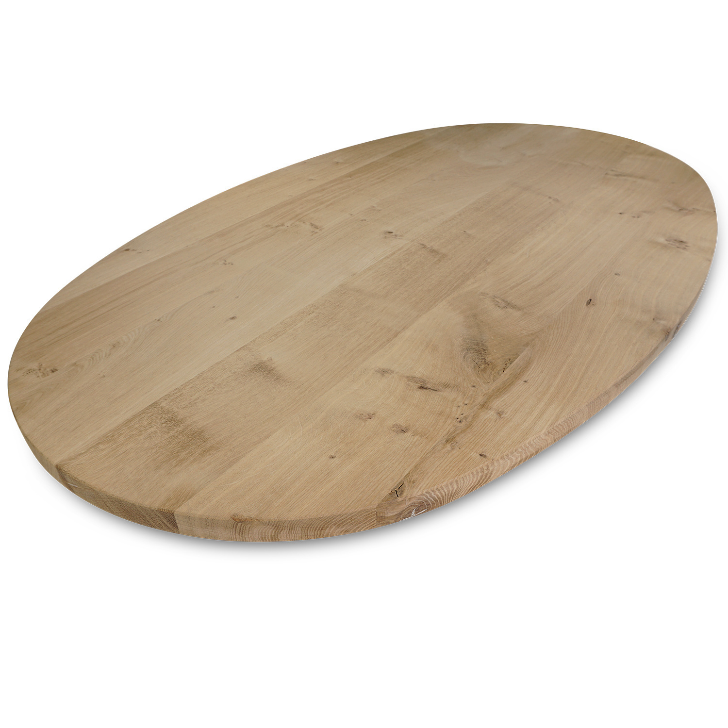  Tischplatte Eiche oval - 2 cm dick - Eichenholz Rustikal - Ellipse Eiche Tischplatte massiv - HF 8-12%