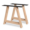 A Tischbeine Eiche Elegant (SET - 2 Stück) 4x10 cm -78 cm breit - 72 cm hoch - Eichenholz leicht Rustikal - A-Form Tischkufen - Massiv verleimt - künstlich getrocknet HF 12%