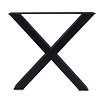 Tischbeine X Metall SET (2 Stück) - 8x8 cm - 78 cm breit - 72 cm hoch - X-form Tischkufen / Tischgestell beschichtet - Schwarz