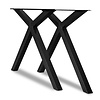 Tischbeine X-Spezial Metall - SET (2 Stück) - 5x5 cm - 78 cm breit - 72 cm hoch - Schere X-form Tischkufen / Tischgestell beschichtet - Schwarz