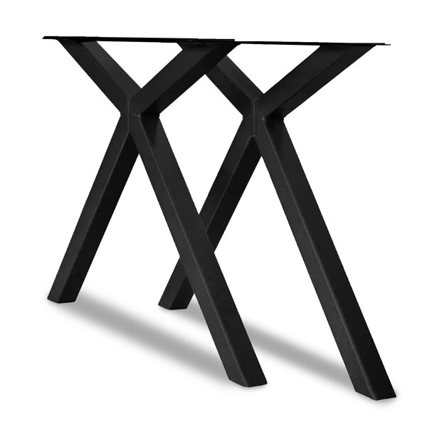  Tischbeine X-Spezial Metall - SET (2 Stück) - 5x5 cm - 78 cm breit - 72 cm hoch - Beschichtet - Schwarz