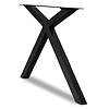 Tischbeine X-Spezial Metall - SET (2 Stück) - 5x5 cm - 78 cm breit - 72 cm hoch - Schere X-form Tischkufen / Tischgestell beschichtet - Schwarz