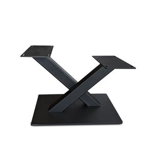 V-Bein-Couchtischgestell Metall - schwarz - 6x6 cm - 60 cm lang - 38 und 42 cm hoch (duo)