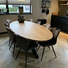 Tischplatte Wildeiche oval - 4 cm dick - mit Schweizer Kante - Asteiche (rustikal) - mit abgeschrägten Kanten - Eiche Tischplatte ellipse massiv - Verleimt & künstlich getrocknet (HF 8-12%)