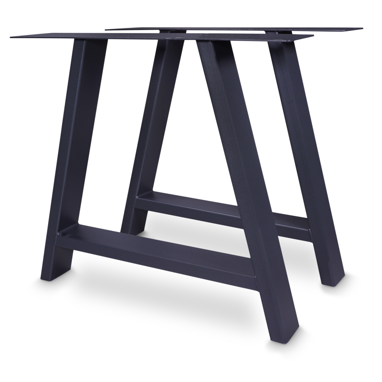  Tischbeine A Metall elegant SET (2 Stück) - 10x4 cm - 78 cm breit - 72 cm hoch - A-form Tischkufen / Tischgestell beschichtet - Schwarz