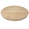Tischplatte Eiche rund nach Maß - 4 cm dick (1-Schicht) - Breite Lamellen (10 - 12 cm breit) - Eichenholz rustikal - verleimt & künstlich getrocknet (HF 8-12%) - Durchmesser: 50 - 117 cm