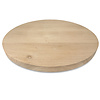 Tischplatte Eiche rund - 4 cm dick (1-Schicht) - Breite Lamellen (10 - 12 cm breit) - Eichenholz rustikal - verleimt & künstlich getrocknet (HF 8-12%) - verschiedene Größen