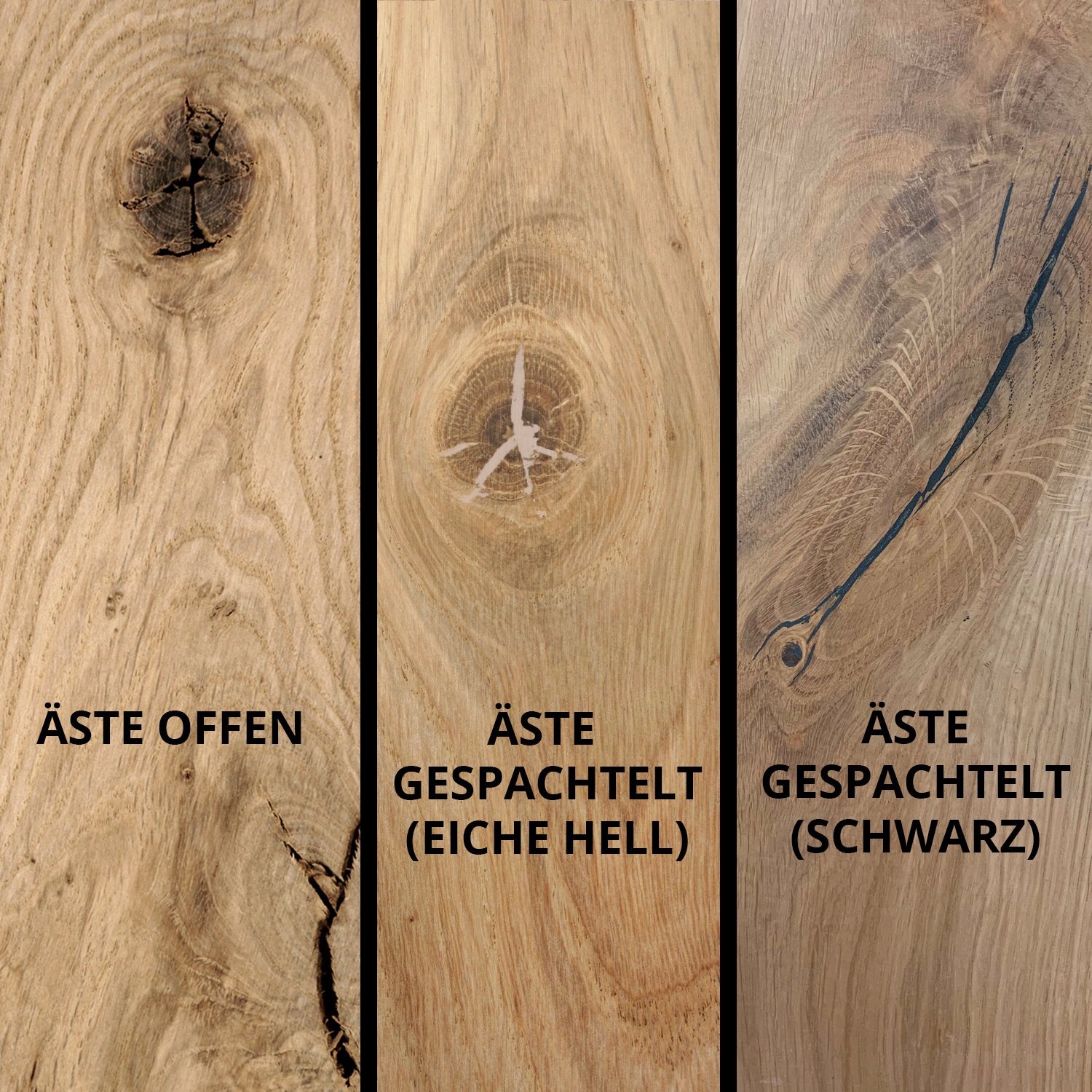  Tischplatte Eiche rund - 4 cm dick (1-Schicht) - Breite Lamellen (10 - 12 cm breit) - Eichenholz rustikal - verleimt & künstlich getrocknet (HF 8-12%) - verschiedene Größen