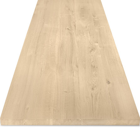 Leimholzplatte Eiche - nach Maß - 2,7 cm (27 mm) dick - Eichenholz rustikal (B/C) - Eichenplatte (Massivholzplatte) - Leimholz mit breiten Lamellen - HF 8-12%