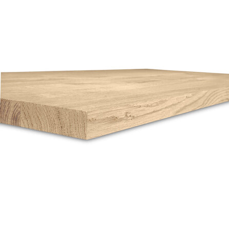 Leimholzplatte Eiche - nach Maß - 2,7 cm (27 mm) dick - Eichenholz rustikal (B/C) - Eichenplatte (Massivholzplatte) - Leimholz mit breiten Lamellen - HF 8-12%