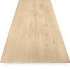 Tischplatte Eiche - Schweizer Kante - nach Maß - 2,7 cm dick (1-Schicht) - Breite Lamellen (10 - 12 cm breit) - Eichenholz rustikal - verleimt & künstlich getrocknet (HF 8-12%) - 50-120x50-248 cm