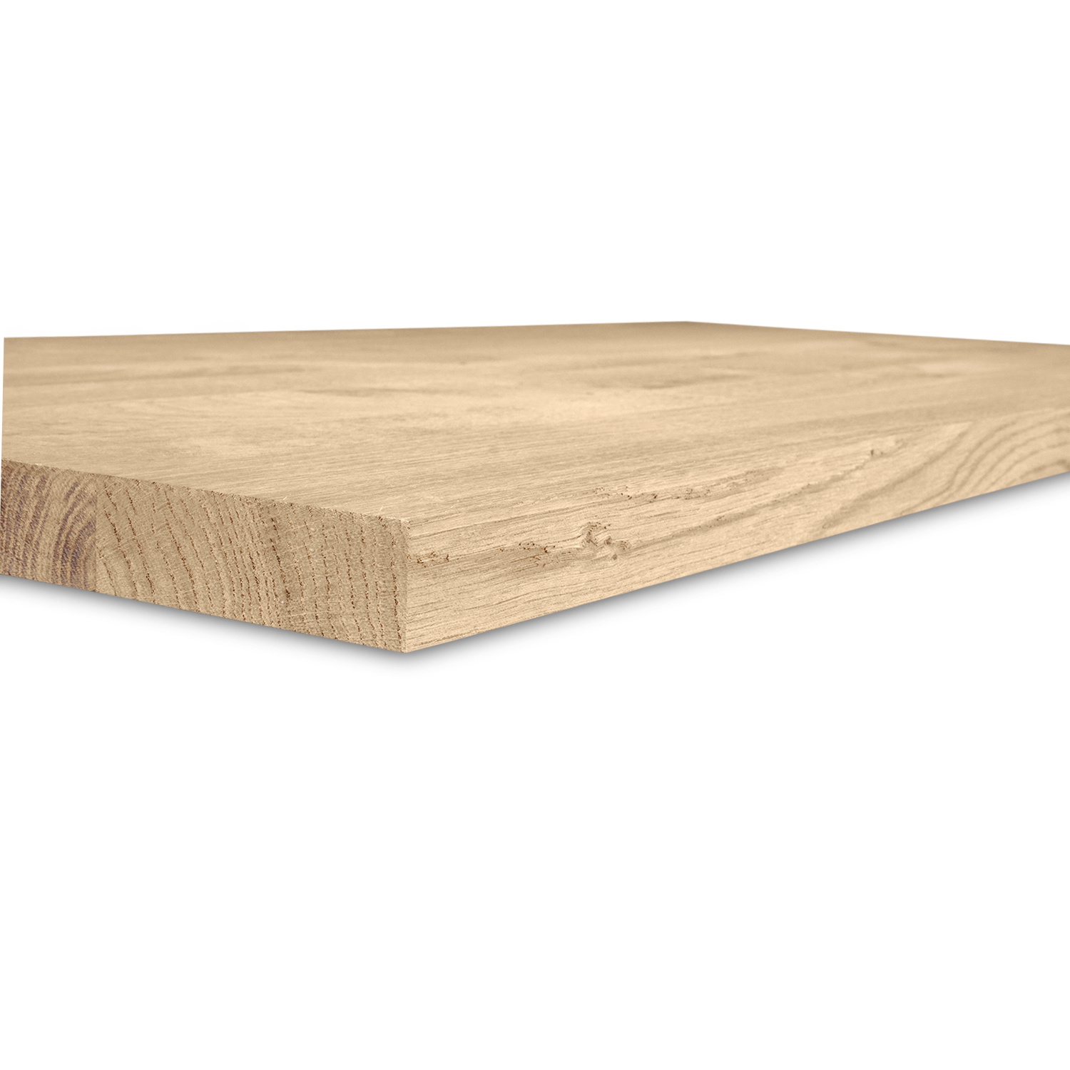  Tischplatte Eiche - 2,7 cm dick (1-Schicht) - Breite Lamellen (10 - 12 cm breit) - Eichenholz rustikal - verleimt & künstlich getrocknet (HF 8-12%) - verschiedene Größen