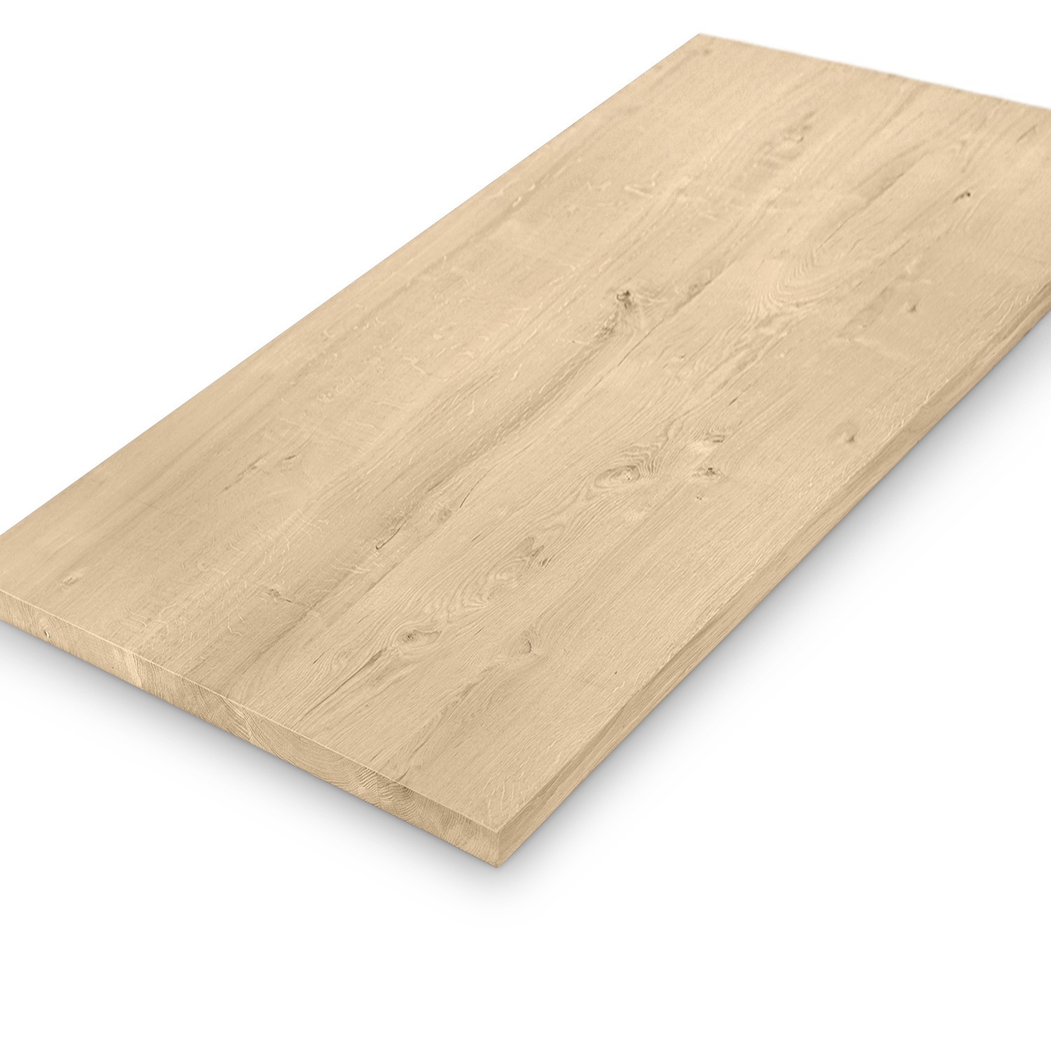  Tischplatte Eiche nach Maß - 2,7 cm dick (1-Schicht) - Breite Lamellen (10 - 12 cm breit) - Eichenholz rustikal - verleimt & künstlich getrocknet (HF 8-12%) - 50-120x50-248 cm