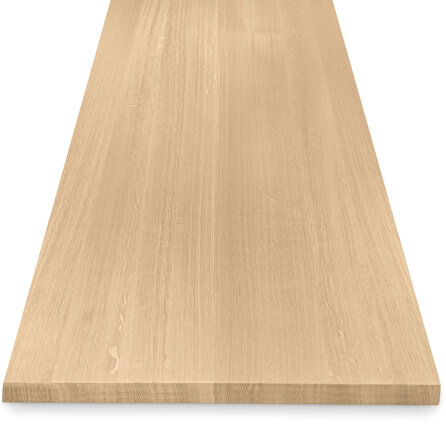 Tischplatte Eiche massiv - nach Maß - 4 cm (40 mm) dick - Eichenholz A-Qualität (A/B) - Massivholz mit breiten Lamellen verleimt - HF 8-12%