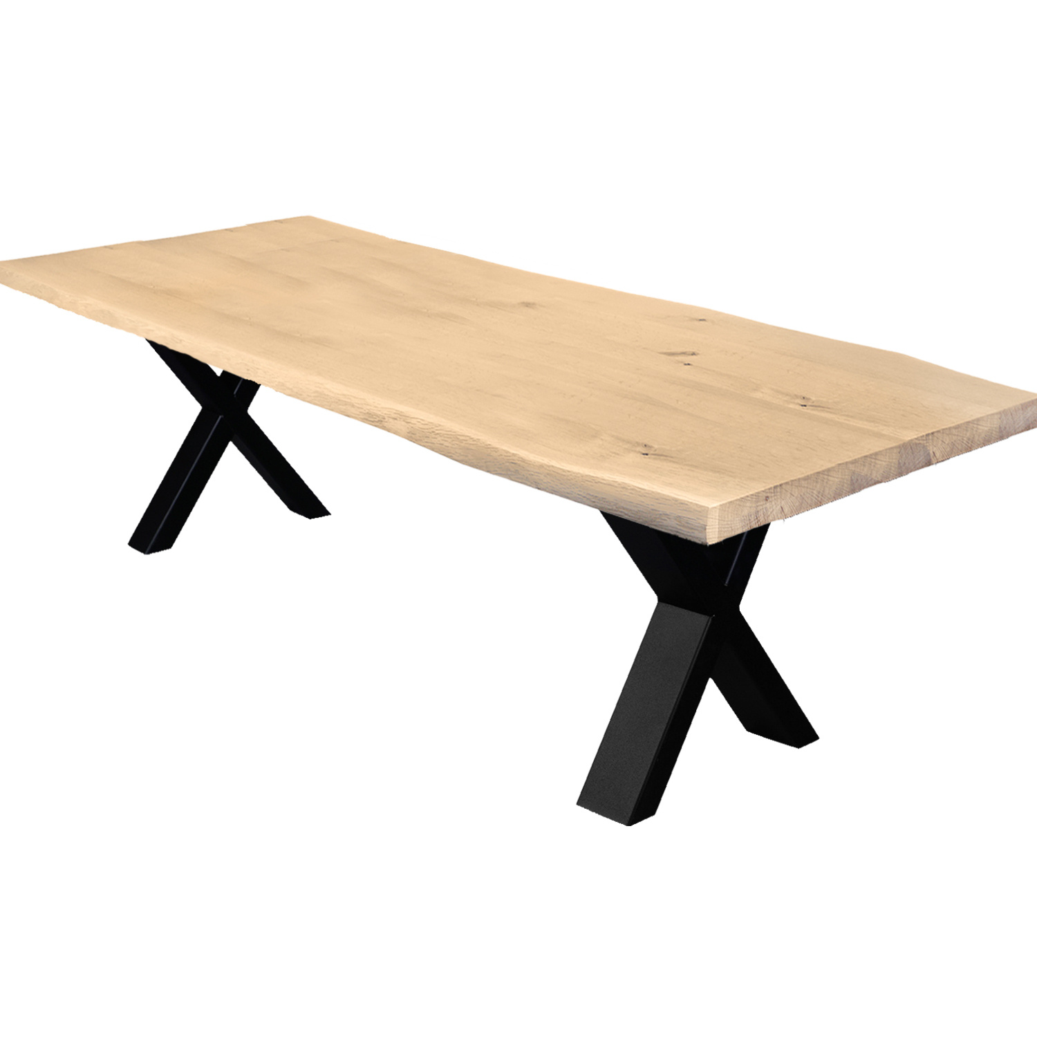  Tischplatte Eiche - mit Baumkante (Optik) - nach Maß - 4 cm dick - Eichenholz rustikal - Eiche Tischplatte massiv mit natürlichen Baumkant - verleimt & künstlich getrocknet (HF 8-12%) - 50-120x50-350 cm