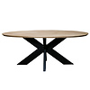 Tischplatte Eiche oval - 4 cm dick (1-Schicht) - Breite Lamellen (10 - 12 cm breit) - Eichenholz rustikal - Tischplatte ovale / ellipse Eiche - verleimt & künstlich getrocknet (HF 8-12%) - verschiedene Größen