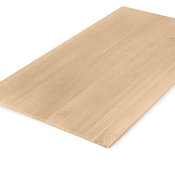  Tischplatte Eiche - Schweizer Kante - nach Maß - 2,7 cm dick (1-Schicht) - Breite Lamellen - Eichenholz A-Qualität
