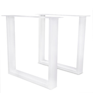 Tischbeine Metall (Set) - U-Form - weiß - 4x10 cm - 78 cm breit - 72 cm hoch
