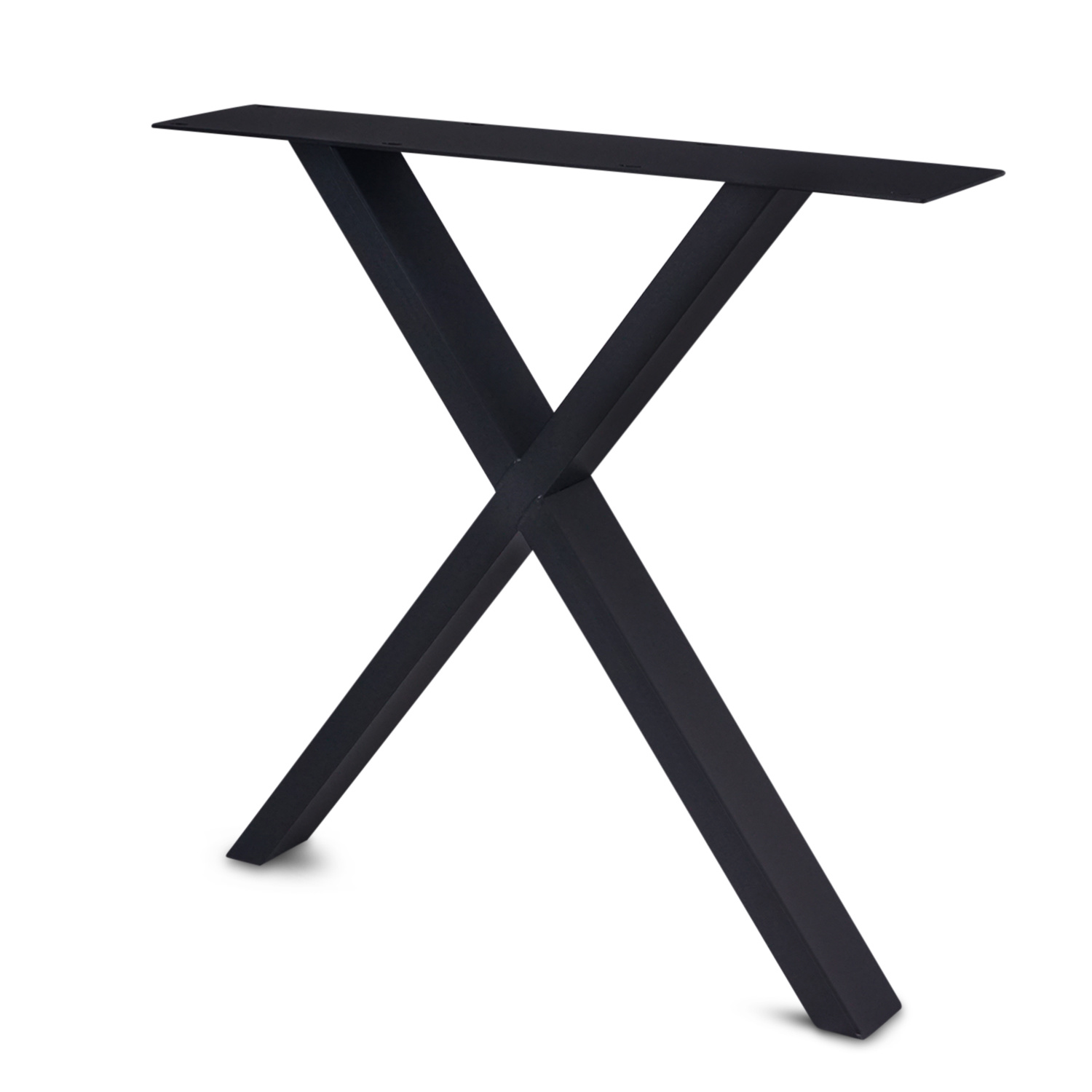  Tischbeine X Metall elegant SET (2 Stück) - 10x4 cm - 77-78 cm breit - 72 cm hoch - X-form Tischkufen / Tischgestell beschichtet - Weiß