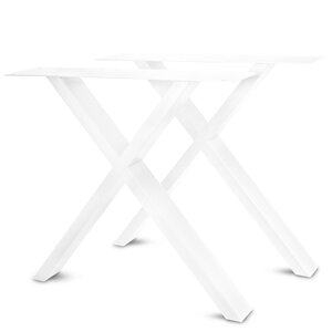 Tischbeine Metall (Set) - X-Form - weiß - 4x10 cm - 78 cm breit - 72 cm hoch