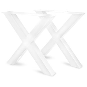 Tischbeine Metall (Set) - X-Form - weiß - 10x10 cm - 78 cm breit - 72 cm hoch