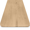 Tischplatte Eiche - mit runden Ecken - nach Maß - 4 cm dick (1-Schicht) - Breite Lamellen (10 - 12 cm breit) - Eichenholz rustikal - verleimt & künstlich getrocknet (HF 8-12%) - mit abgerundeten Kanten - 50-120x50-248 cm