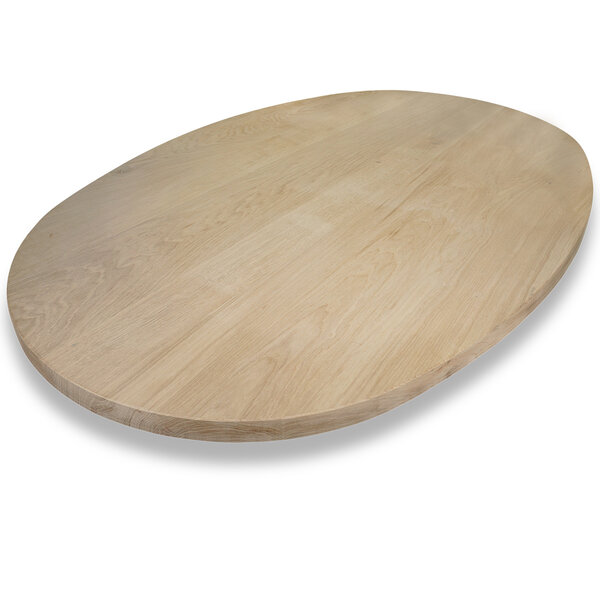  Tischplatte Eiche oval - 4 cm dick (1-Schicht) - Breite Lamellen - Eichenholz A-Qualität