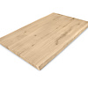 Tischplatte Wildeiche - Baumkante - 2,5 cm dick (1-Schicht) - XXL Lamellen (14-20 cm breit) - Asteiche (rustikal) mit natürlichen Baumkant - verleimt & künstlich getrocknet (HF 8-12%) - verschiedene Größen