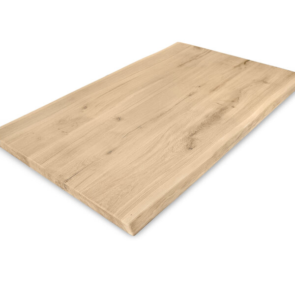  Tischplatte Wildeiche - Baumkante - 2,5 cm dick (1-Schicht) - XXL Lamellen - Asteiche (rustikal)