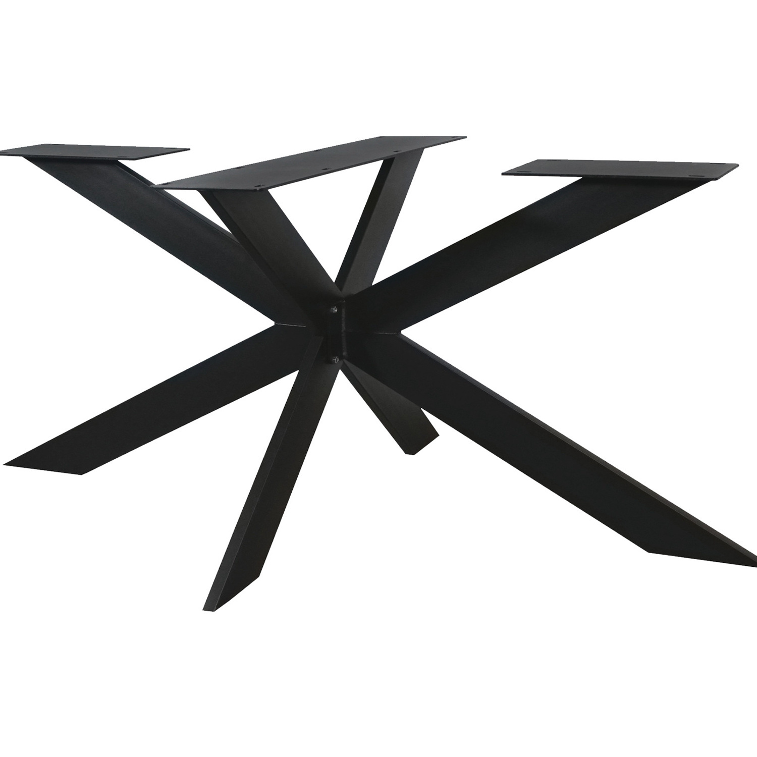  Tischgestell Metall Spider exclusiv- 3-Teilig - 3x15 cm - 90x180 cm - 72,5 cm hoch - Stahl Tischuntergestell / Mittelfuß Rechteck & oval - Beschichtet - Schwarz