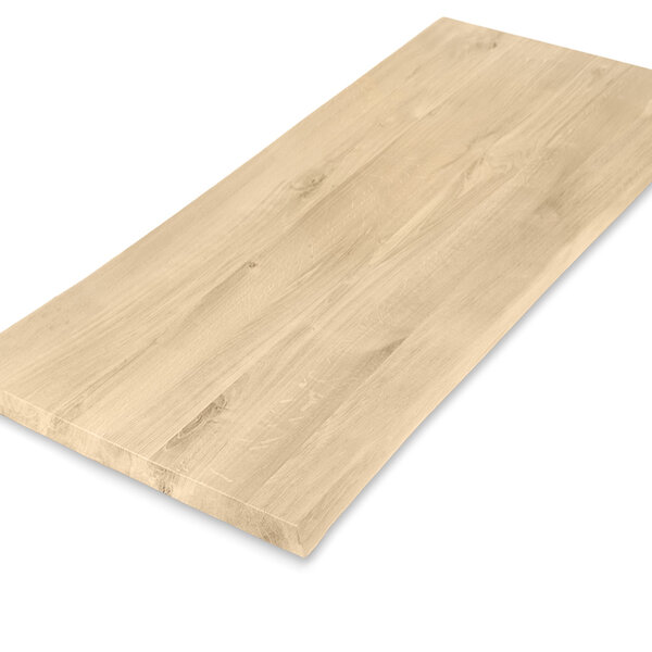  Tischplatte Eiche - Baumkante - 4 cm dick (1-Schicht) - Breite Lamellen - Eichenholz rustikal