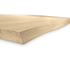 Tischplatte Eiche - mit Baumkante (Optik)  - 4 cm dick (1-Schicht) - Breite Lamellen (10 - 12 cm breit) - Eichenholz rustikal - verleimt & künstlich getrocknet (HF 8-12%) - verschiedene Größen
