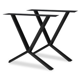 Tischbeine Metall Set (2 Stück) - Scherenform - schwarz - 2x10 cm - 78 cm breit - 72 cm hoch