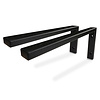 Waschtischhalterung L Form schwarz - SET (2 Stück) - 45x20 cm - Waschtischplatte  Metall - 40x20x2 mm Profil - Wandhalterung Stahl - Beschichtet