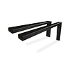 Regalhalter L Form schwarz - SET (2 Stück) - 20x10 cm - Regalträger Metall - 40x20x2 mm Profil - Wandhalterung Stahl - Beschichtet