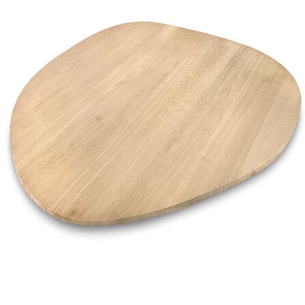 Tischplatte Eiche organisch (Kiesel, rund) massiv - 2,7 cm (27 mm) dick - Eichenholz A-Qualität (A/B) - Massivholz mit breiten Lamellen verleimt - HF 8-12%
