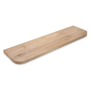 Wandregal Eiche - mit runden Ecken - nach Maß - 4 cm - breite Lamellen - rustikal