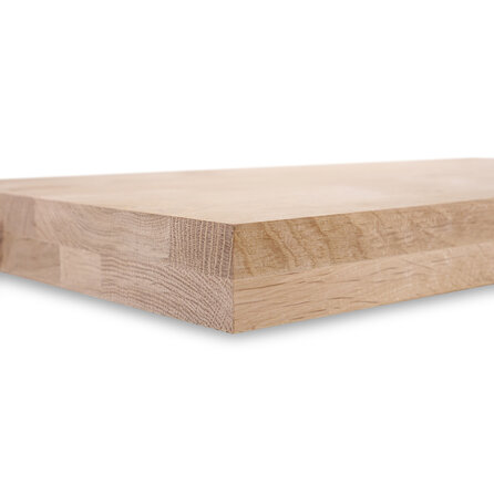 Tischplatte Eiche quadratisch - 8 cm (80 mm) dick - 2-lagig (massiv) - Eichenholz A-Qualität (A/B) - Massivholz, verleimt - HF 8-12%