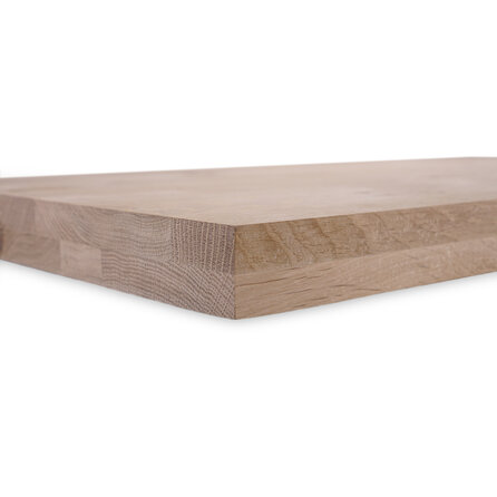 Tischplatte Eiche quadratisch - nach Maß - 6 cm (60 mm) dick - 2-lagig (massiv) - Eichenholz rustikal (B/C) - Massivholz, verleimt - HF 8-12%