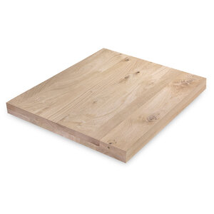 Tischplatte Eiche - quadratisch - nach Maß - 8 cm (2-lagig) - rustikal