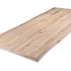 Tischplatte Eiche - mit Baumkante (CNC) - 6 cm (2-lagig) - rustikal