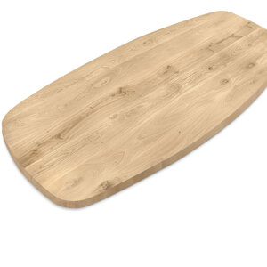 Tischplatte Eiche - bootsform - 4 cm - breite Lamellen - rustikal