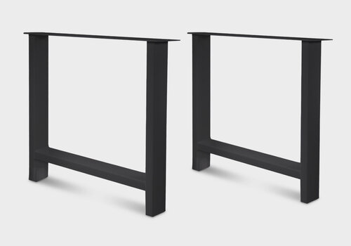 Tischbeine in H-Form bei Eichenholzprofi.de - H-Beine aus Metall (schwarz beschichtet) und Holz - Klassische H-Kufen für Ihren Tisch – zu attraktiven Preisen!