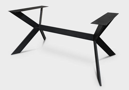 En stilvolles & modernes Tischgestell in "Tischbein-Optik" bei Eichenholzprofi.de - aus Metall (schwarz beschichtet) oder gebüstet Edelstahl - günstig online!