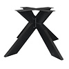 Kreuz Tischgestell - schwarz - 5x15 cm - 90x90 / 130x130 cm - 72 cm hoch - Zentrales Esstischgestell (Tischfuß / Mittelfuß) aus beschichtetem Stahl