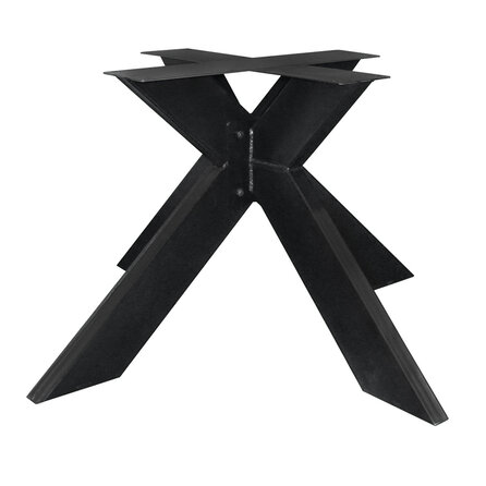 Kreuz Tischgestell - schwarz - 5x15 cm - 90x90 / 130x130 cm - 72 cm hoch - Zentrales Esstischgestell (Tischfuß / Mittelfuß) aus beschichtetem Stahl